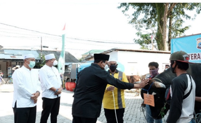 Polda Kalsel Bagikan Kurban 54 Sapi Dan 8 Kambing Secara Door To Door